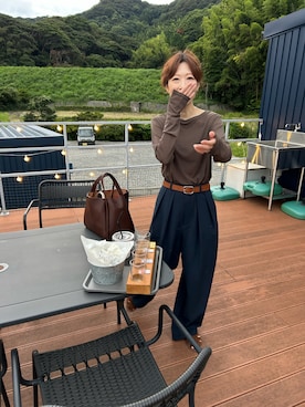 「CANAL JEAN（キャナルジーン）のアイテム（サンダル）」を使った、anna.さん（レディース・161cm）の秋コーディネート