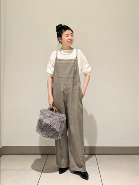 「アイテム（オールインワン・サロペット）」を使った、masumoさん（レディース・155cm）の秋コーディネート