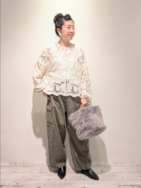 「アイテム（カーゴパンツ）」を使った、masumoさん（レディース・155cm）の夏コーディネート
