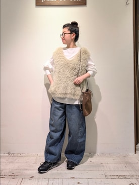 「アイテム（ベスト）」を使った、masumoさん（レディース・155cm）の秋コーディネート