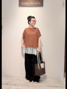 「PUAL CE CIN（ピュアルセシン）のアイテム」を使った、masumoさん（レディース・155cm）の夏コーディネート