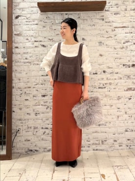 「秋服」｜「アイテム（ベスト）」を使った、masumoさん（レディース・155cm）の秋コーディネート