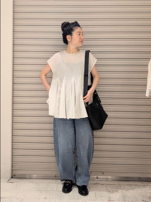 25th】綿麻デニムカーブシルエットパンツ（デニムパンツ）｜PUAL