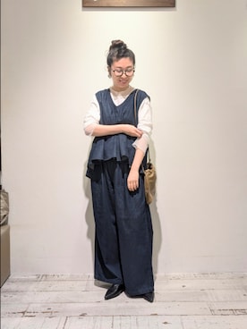 「アイテム（オールインワン・サロペット）」を使った、masumoさん（骨格ウェーブ・レディース・155cm）の秋コーディネート