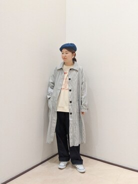 「スエット」｜「アイテム（その他アウター）」を使った、masumoさん（レディース・155cm）の秋コーディネート