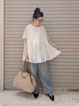 「PUAL CE CIN（ピュアルセシン）のアイテム」を使った、masumoさん（骨格ウェーブ・レディース・155cm）の夏コーディネート