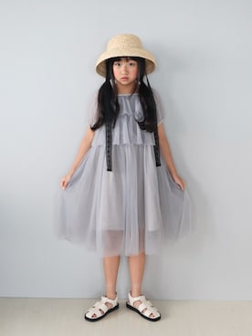 「アイテム（ワンピース）」を使った、Neneneさん（キッズ・131cm）の夏コーディネート