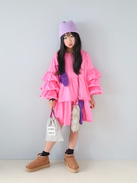 「アイテム（手袋）」を使った、Neneneさん（キッズ・135cm）の冬コーディネート