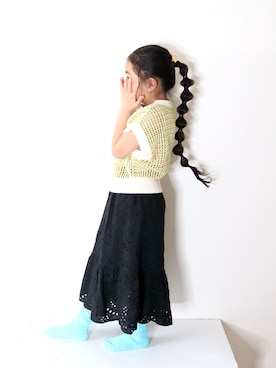 「ZOZOKIDSDAY」｜「アイテム（ベスト）」を使った、Neneneさん（キッズ・110cm）の春コーディネート