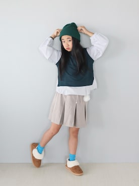 「アイテム（ブーツ）」を使った、Neneneさん（キッズ・135cm）の秋コーディネート