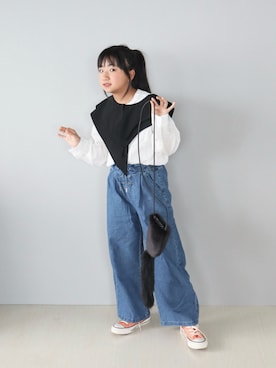 「アイテム（ファッション雑貨）」を使った、Neneneさん（キッズ・135cm）の秋コーディネート