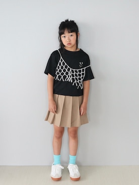 「CIAOPANIC TYPY（チャオパニックティピー）の【KIDS】アソートチェーンビスチェ（サスペンダー）」を使った、Neneneさん（キッズ・131cm・10代）の夏コーディネート