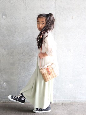 「lulpini（ルルピー二）のアイテム（トップス）」を使った、Neneneさん（キッズ・110cm）の春コーディネート