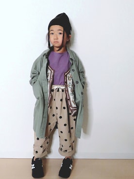 「アイテム（ベスト）」を使った、Neneneさん（キッズ・110cm）の秋コーディネート