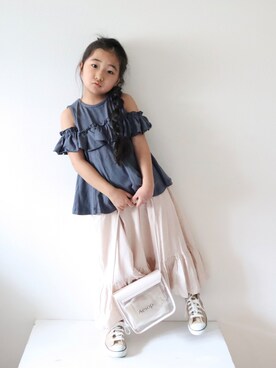 「NHT（エヌエイチティー）のアイテム」を使った、Neneneさん（キッズ・110cm）の春コーディネート