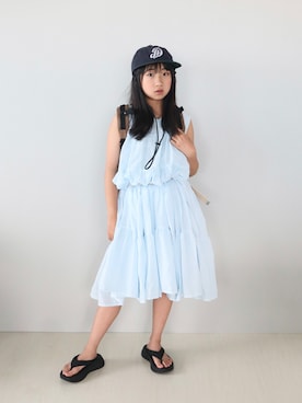 「GU（ジーユー）のアイテム」を使った、Neneneさん（キッズ・140cm）の夏コーディネート