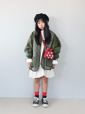 「アイテム（ワンピース/ドレス）」を使った、Neneneさん（キッズ・133cm）の秋コーディネート