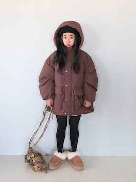 「アイテム（ダウンジャケット/コート）」を使った、Neneneさん（キッズ・133cm）の秋コーディネート