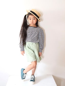 「lulpini（ルルピー二）のアイテム（パンツ）」を使った、Neneneさん（キッズ・110cm）の春コーディネート
