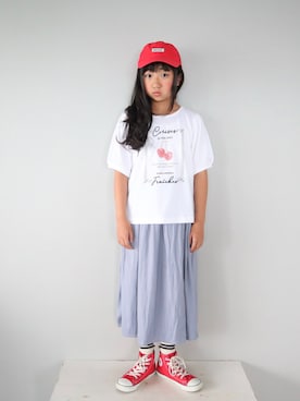 「アイテム（帽子）」を使った、Neneneさん（キッズ・131cm・10代）の夏コーディネート