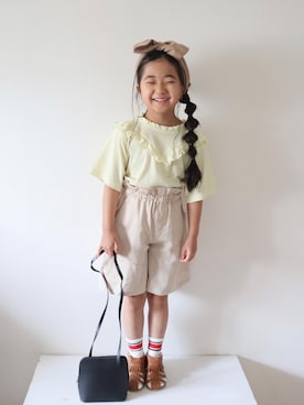 「NHT（エヌエイチティー）のアイテム」を使った、Neneneさん（キッズ・110cm）の夏コーディネート