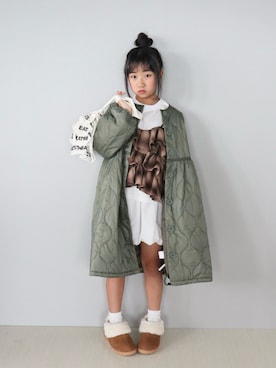 「アイテム（キャミソール）」を使った、Neneneさん（キッズ・133cm）の秋コーディネート