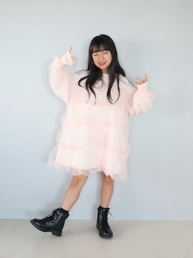 「アイテム（トップス）」を使った、Neneneさん（キッズ・135cm）の秋コーディネート