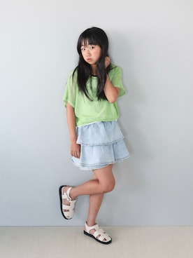 「アイテム（サンダル）」を使った、Neneneさん（キッズ・132cm）の夏コーディネート