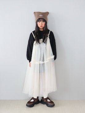 「アイテム（ワンピース/ドレス）」を使った、Neneneさん（キッズ・132cm）の秋コーディネート