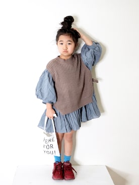 「D.fesense（ディーフェセンス）のアイテム（バッグ）」を使った、Neneneさん（キッズ・110cm）の冬コーディネート