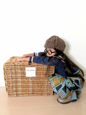 「POST GENERAL（ポストジェネラル）のアイテム」を使った、Neneneさん（キッズ・110cm）の秋コーディネート