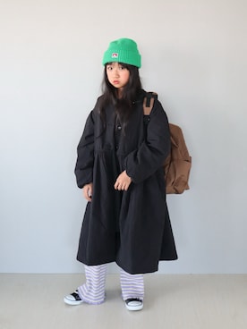 「アイテム（バックパック/リュック）」を使った、Neneneさん（キッズ・135cm）の冬コーディネート