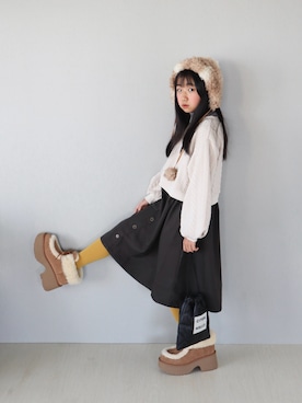 「ikka（イッカ）のアイテム」を使った、Neneneさん（キッズ・137cm）の冬コーディネート