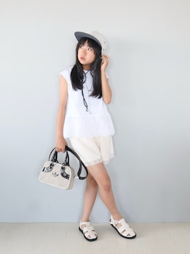 「アイテム（帽子）」を使った、Neneneさん（キッズ・140cm・10代）の夏コーディネート