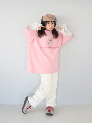 「LOWRYS FARM（ローリーズファーム）のドットフリルブラウス　 602068（シャツ/ブラウス）」を使った、Neneneさん（キッズ・137cm）の冬コーディネート