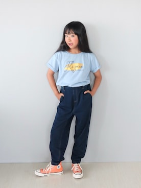 「アイテム（トップス）」を使った、Neneneさん（キッズ・132cm）の夏コーディネート