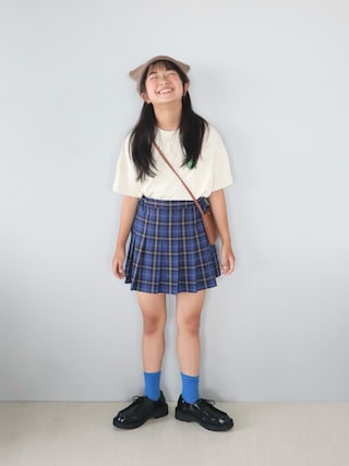 「LOWRYS FARM(ローリーズファーム)のアソートプリントワンピースSS 656757(Tシャツ/カットソー)」を使った、Neneneさん(キッズ・142cm)の夏コーディネート