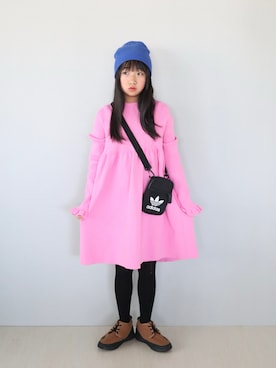 「アイテム（ワンピース/ドレス）」を使った、Neneneさん（キッズ・135cm）の冬コーディネート