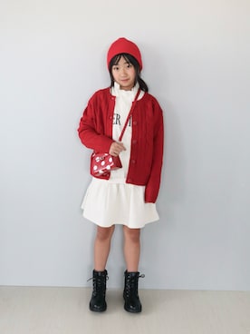「アイテム（ショルダーバッグ）」を使った、Neneneさん（キッズ・133cm）の秋コーディネート