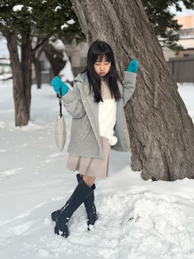 「アイテム（ニット/セーター）」を使った、Neneneさん（キッズ・135cm）の冬コーディネート