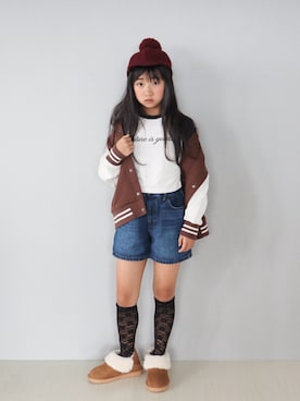 「アイテム（ジャケット/アウター）」を使った、Neneneさん（キッズ・133cm）の秋コーディネート