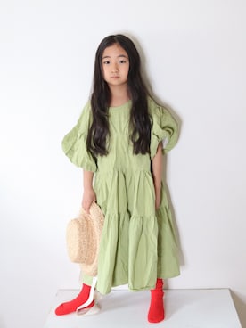 「ごきげんウィーク」｜「アイテム（ワンピース）」を使った、Neneneさん（キッズ・110cm）の夏コーディネート