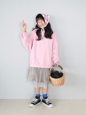 「monmimi（モンミミ）のアイテム」を使った、Neneneさん（キッズ・137cm）の冬コーディネート
