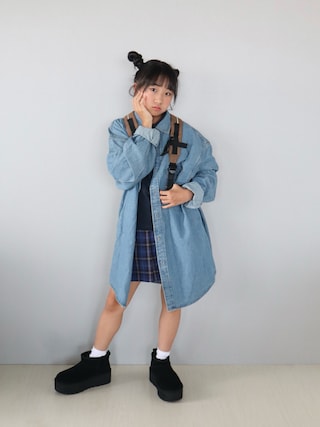 「LOWRYS FARM(ローリーズファーム)のハッスイリュック_14L 130473(バックパック/リュック)」を使った、Neneneさん(キッズ・142cm)の秋コーディネート