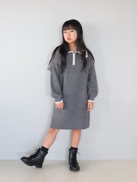 「アイテム（ワンピース/ドレス）」を使った、Neneneさん（キッズ・135cm）の秋コーディネート
