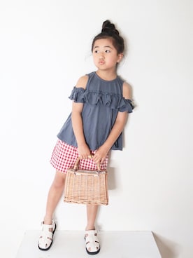 「NHT（エヌエイチティー）のアイテム」を使った、Neneneさん（キッズ・110cm）の夏コーディネート