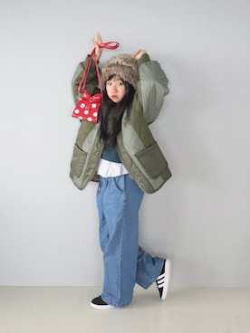 「アイテム（ブルゾン）」を使った、Neneneさん（キッズ・135cm）の秋コーディネート