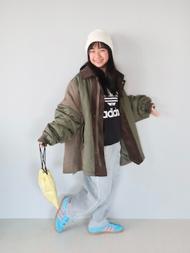 「アイテム（帽子）」を使った、Neneneさん（キッズ・137cm）の冬コーディネート