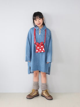 「アイテム（レッグウォーマー）」を使った、Neneneさん（キッズ・133cm・10代）の秋コーディネート