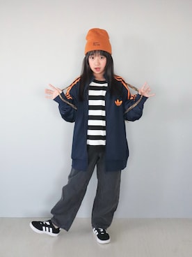 「アイテム（ジャージ）」を使った、Neneneさん（キッズ・135cm）の冬コーディネート